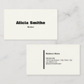Classic Simple Elegante Ivory Business Card Visitenkarte (Vorne/Hinten)
