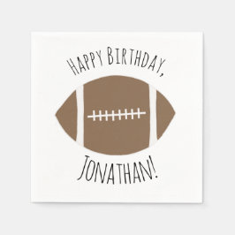 Classic Simple Football Happy Birthday Serviette