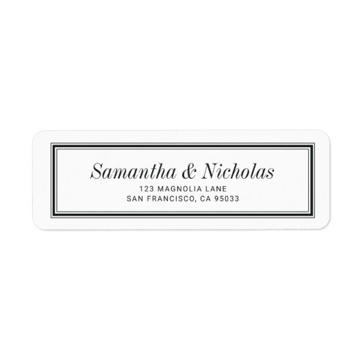 Classic Simple Frame Wedding Rücksendeadresse (Vorne)