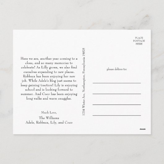 Classic Simple `Frohe Weihnachten Drei Foto (Rückseite)