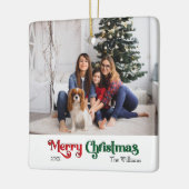 Classic Simple Frohe Weihnachten Keramikornament (Links)