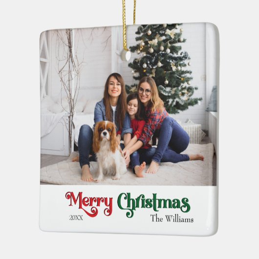 Classic Simple Frohe Weihnachten Keramikornament (Links)