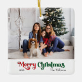 Classic Simple Frohe Weihnachten Keramikornament (Vorderseite)