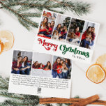 Classic Simple Frohe Weihnachten Sieben Foto<br><div class="desc">Feiern Sie die Saison mit dieser einzigartigen, klassischen, schlichten Weihnachts-Sieben-Foto-Urlaubskarte mit einer Touch Vintagen Charmes. Das minimalistische Design präsentiert eine elegante Rot-Grün-Farbpalette, die den gemütlichen Geist des Winters widerspiegelt. Seine moderne und lustige Anziehungskraft, gepaart mit der traditionellen Formulierung, schafft ein perfektes Gleichgewicht zwischen Kühnheit und Klasse. Die niedliche und spielerische...</div>