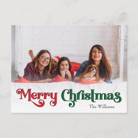 Classic Simple Frohe Weihnachten Volles Foto (Vorderseite)