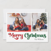 Classic Simple Frohe Weihnachten Zwei Foto (Vorderseite)