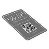 Classic Simple Gray QR Code Social Media Magnet (Rechte Seite)