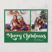 Classic Simple Green frohe Weihnachten Zwei Foto (Vorderseite)