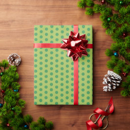 Classic Simple Green Polka Dots Weihnachten Geschenkpapier
