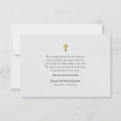 Classic Simple Greenery Orthodox Christliche Beerd Dankeskarte (Rückseite)