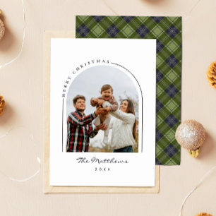 Classic Simple Kariert Family Foto Weihnachten