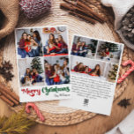 Classic Simple Merry Christmas Vertical 7 Foto Feiertagskarte<br><div class="desc">Feiern Sie die Saison mit dieser einzigartigen, klassischen Merry Christmas Vertikal 7 Foto Ferienkarte mit einer Touch Vintagen Charmes. Das minimalistische Design präsentiert eine elegante Rot-Grün-Farbpalette, die den gemütlichen Geist des Winters widerspiegelt. Seine moderne und lustige Anziehungskraft, gepaart mit der traditionellen Formulierung, schafft ein perfektes Gleichgewicht zwischen Kühnheit und Klasse....</div>
