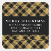 Classic Simple Minimalistisch Black Gold Quadratischer Aufkleber (Vorderseite)