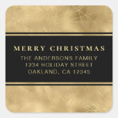 Classic Simple Minimalistisch Black Gold Quadratischer Aufkleber (Vorderseite)