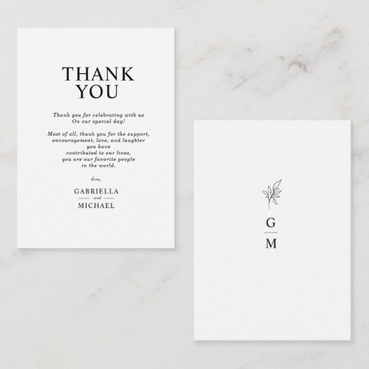 Classic Simple Minimalistisch Dankeschön Einschlie Begleitkarte (Vorne/Hinten)