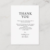 Classic Simple Minimalistisch Dankeschön Einschlie Begleitkarte (Vorderseite)