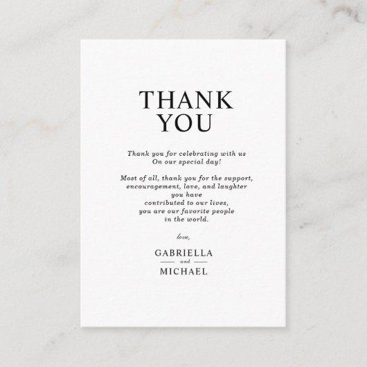 Classic Simple Minimalistisch Dankeschön Einschlie Begleitkarte (Vorderseite)