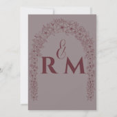 Classic Simple Minimalistisch Floral Wedding Gate Einladung (Rückseite)