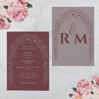 Classic Simple Minimalistisch Floral Wedding Gate Einladung