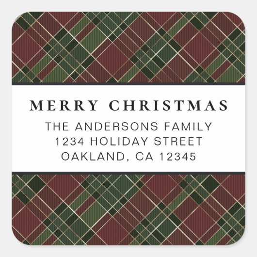 Classic Simple Minimalistisch Red and Green Christ Quadratischer Aufkleber (Vorderseite)