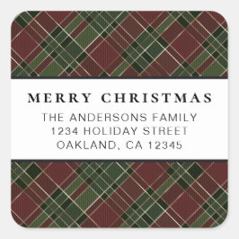 Classic Simple Minimalistisch Red and Green Christ Quadratischer Aufkleber