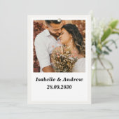 Classic Simple Modern Elegantes Hochzeitsfest Foto Einladung (Stehend Vorderseite)