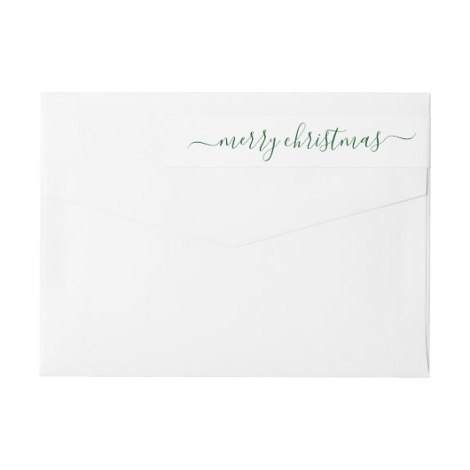 Classic Simple Modern Green Frohe Weihnachtsschrif (Rückseite)