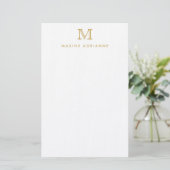 Classic Simple Modern Imitats Gold Monogram Initia Briefpapier (Stehend Vorderseite)