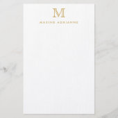 Classic Simple Modern Imitats Gold Monogram Initia Briefpapier (Vorderseite)