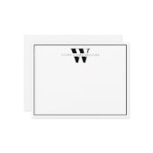 Classic Simple Monogram Couple Stationery Mitteilungskarte (Vorderseite/Rückseite Beispiel)