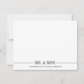 Classic Simple Mr. und Mrs Formal Couple Stationer Mitteilungskarte (Vorderseite)