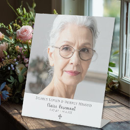 Classic Simple Photo Funeral Table Sign Sockelschild