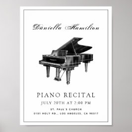 Classic Simple Piano Weißes Rezept Poster