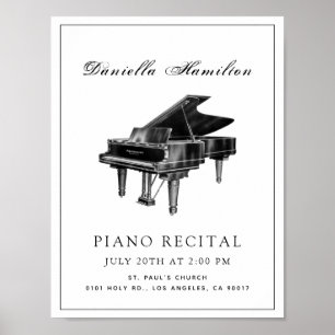 Classic Simple Piano Weißes Rezept Poster