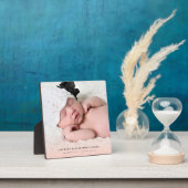 Classic Simple Pink Gradient New Baby Girl Foto Fotoplatte (InSitu)