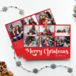 Classic Simple Red Merry Christmas Nine Foto Feiertagskarte<br><div class="desc">Feiern Sie die Saison mit dieser einzigartigen, klassischen Red Merry Christmas 9 Foto Urlaubskarte mit einer Touch Vintagen Charmes. Das minimalistische Design präsentiert eine elegante Rot-Weiß-Palette, die den gemütlichen Geist des Winters widerspiegelt. Seine moderne und lustige Anziehungskraft, gepaart mit der traditionellen Formulierung, schafft ein perfektes Gleichgewicht zwischen Kühnheit und Klasse....</div>