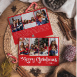 Classic Simple Red Merry Christmas Sieben Foto Feiertagskarte<br><div class="desc">Feiern Sie die Saison mit dieser einzigartigen, klassisch schlichten, roten Weihnachtskarte mit 7 Fotos und einer Touch Vintagen Charmes. Das minimalistische Design präsentiert eine elegante Rot-Weiß-Palette, die den gemütlichen Geist des Winters widerspiegelt. Seine moderne und lustige Anziehungskraft, gepaart mit der traditionellen Formulierung, schafft ein perfektes Gleichgewicht zwischen Kühnheit und Klasse....</div>