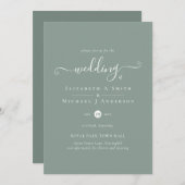 Classic Simple SAGE GREEN Wedding (Vorne/Hinten)