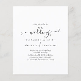 Classic Simple Schwarz-weiß Wedding Budget Flyer