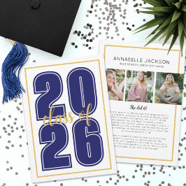 Classic Simple Script Graduate Foto Abschluss Ankündigung