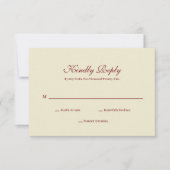 Classic Simple Script Ivory Cream Wedding Monogram RSVP Karte (Vorderseite)