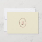 Classic Simple Script Ivory Cream Wedding Monogram RSVP Karte (Rückseite)