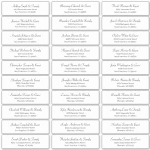 Classic Simple Script Wedding Guest Names Aufkleber