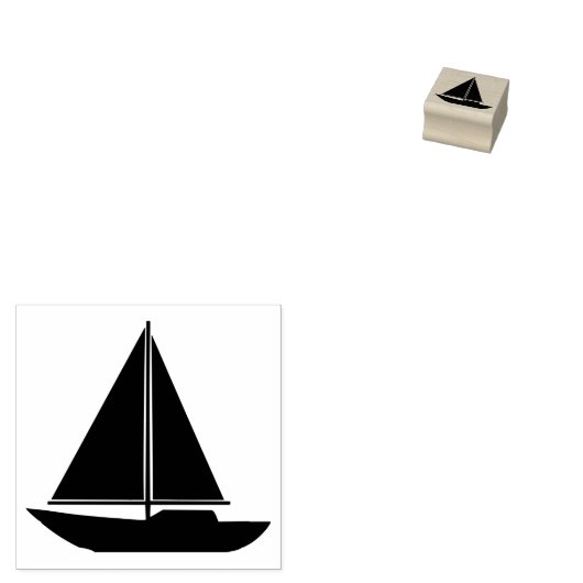 Classic Simple Segelboot Silhouette Kontur Gummistempel (Stempel)