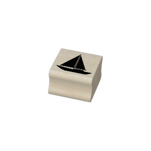 Classic Simple Segelboot Silhouette Kontur Gummistempel