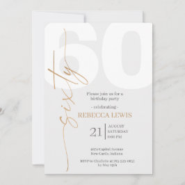 Classic Simple Sixty Modern Adult Birthday Einladung