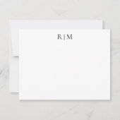 Classic Simple Two Monogram Note Card Mitteilungskarte (Vorderseite)