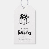 Classic Simple Typografy Happy Birthday Gruß Geschenkanhänger (Vorderseite)