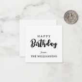 Classic Simple Typografy Happy Birthday Gruß Mitteilungskarte (Vorderseite/Rückseite Beispiel)