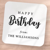 Classic Simple Typografy Happy Birthday Gruß Quadratischer Aufkleber